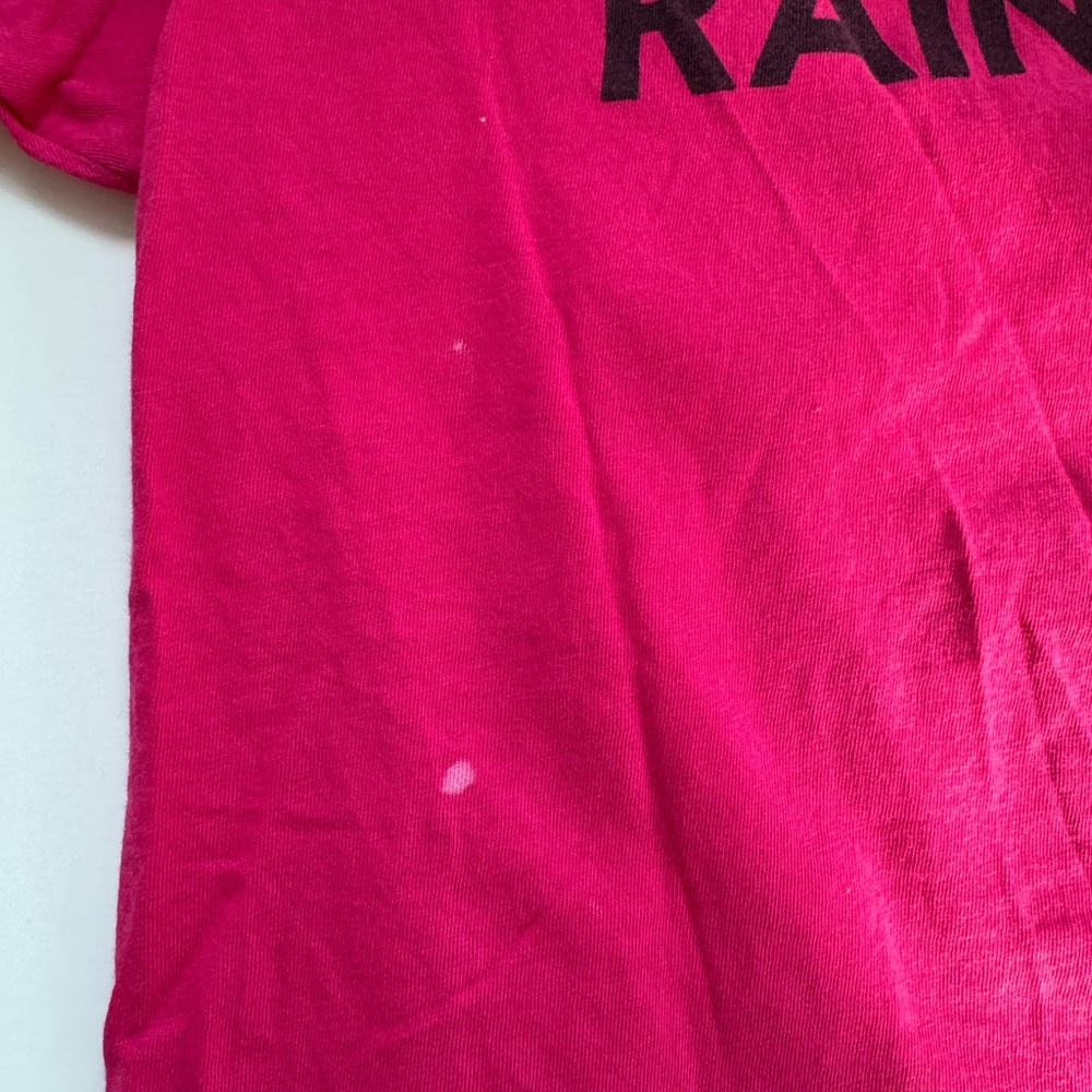 Aviator Nation Pink Short Sleeve Tee with Colorful Mountain and Rainbow Design - Picture 4 of 5